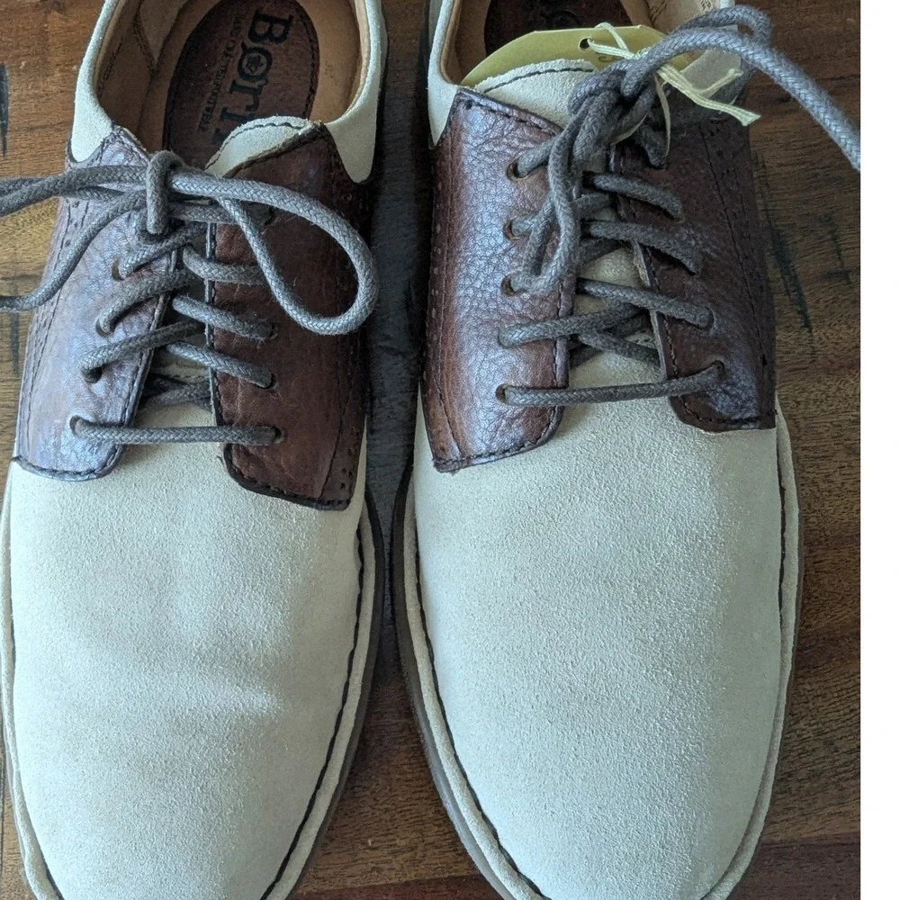 Born Hemlock Oxford Shoes Brown Cream Leather Wingtip 10.5 Old Money Heritage